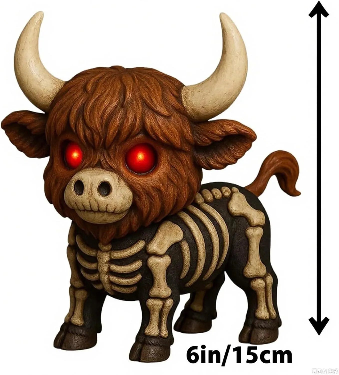 Mystical Skeleton Highland Cow Halloween Decor