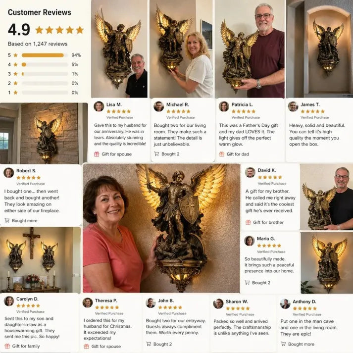 St. Michael Guardian Angel Wall Light