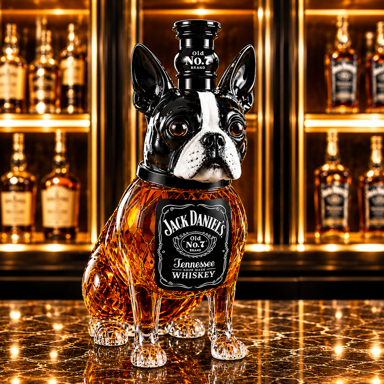 Boston Terrier Whiskey Bottle