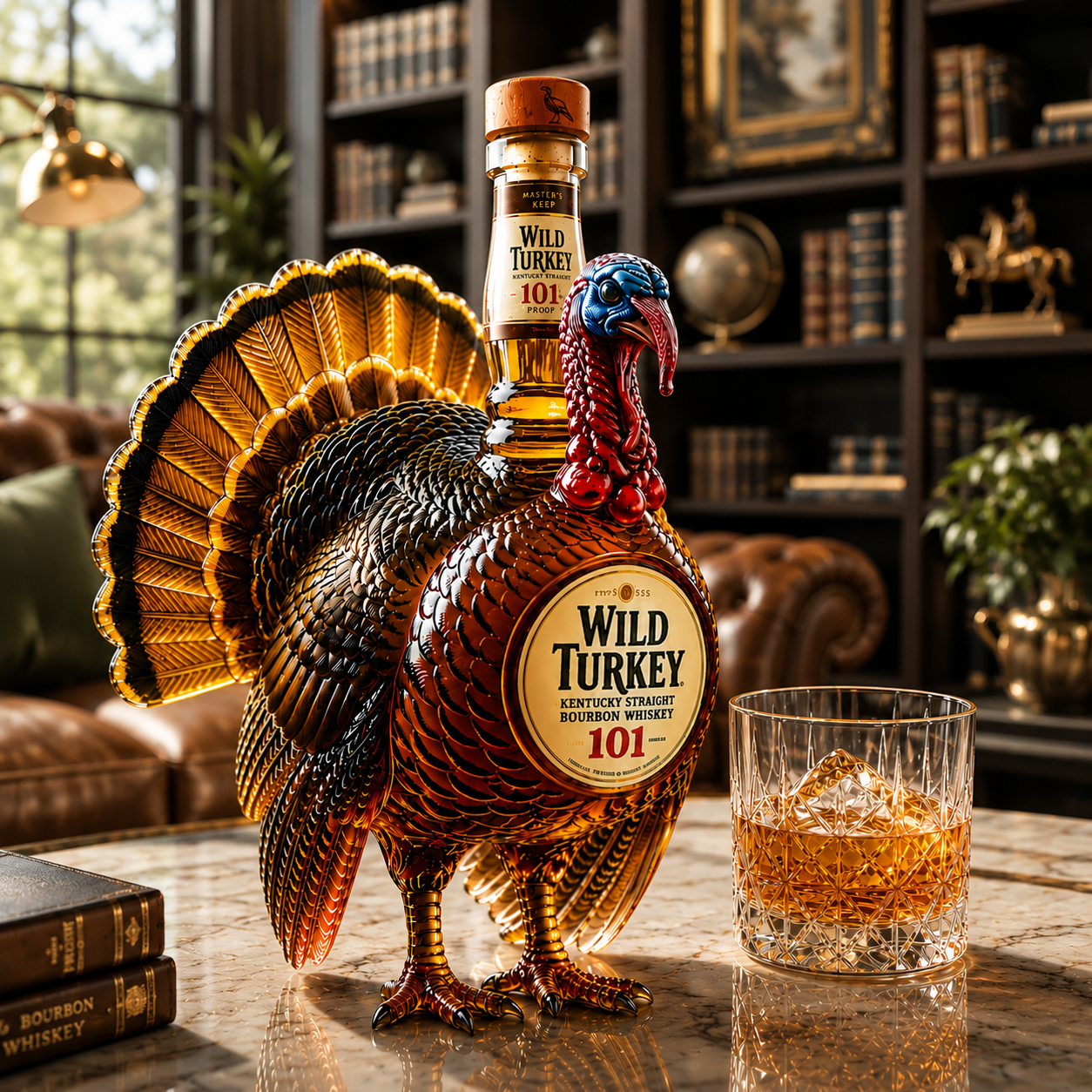 Wild Turkey 101 Sculpted Turkey Whiskey Bottle