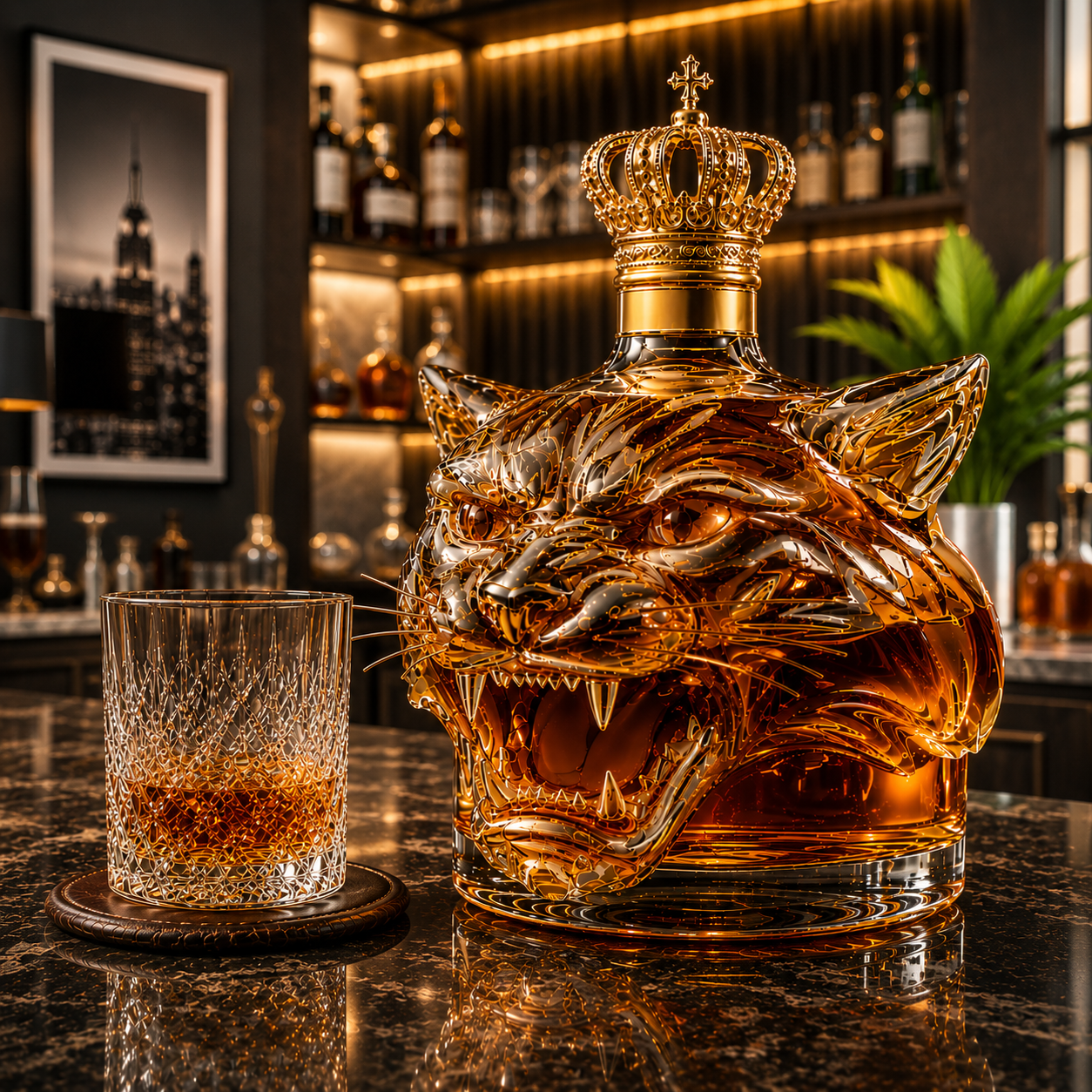 Tiger Whiskey Bottle