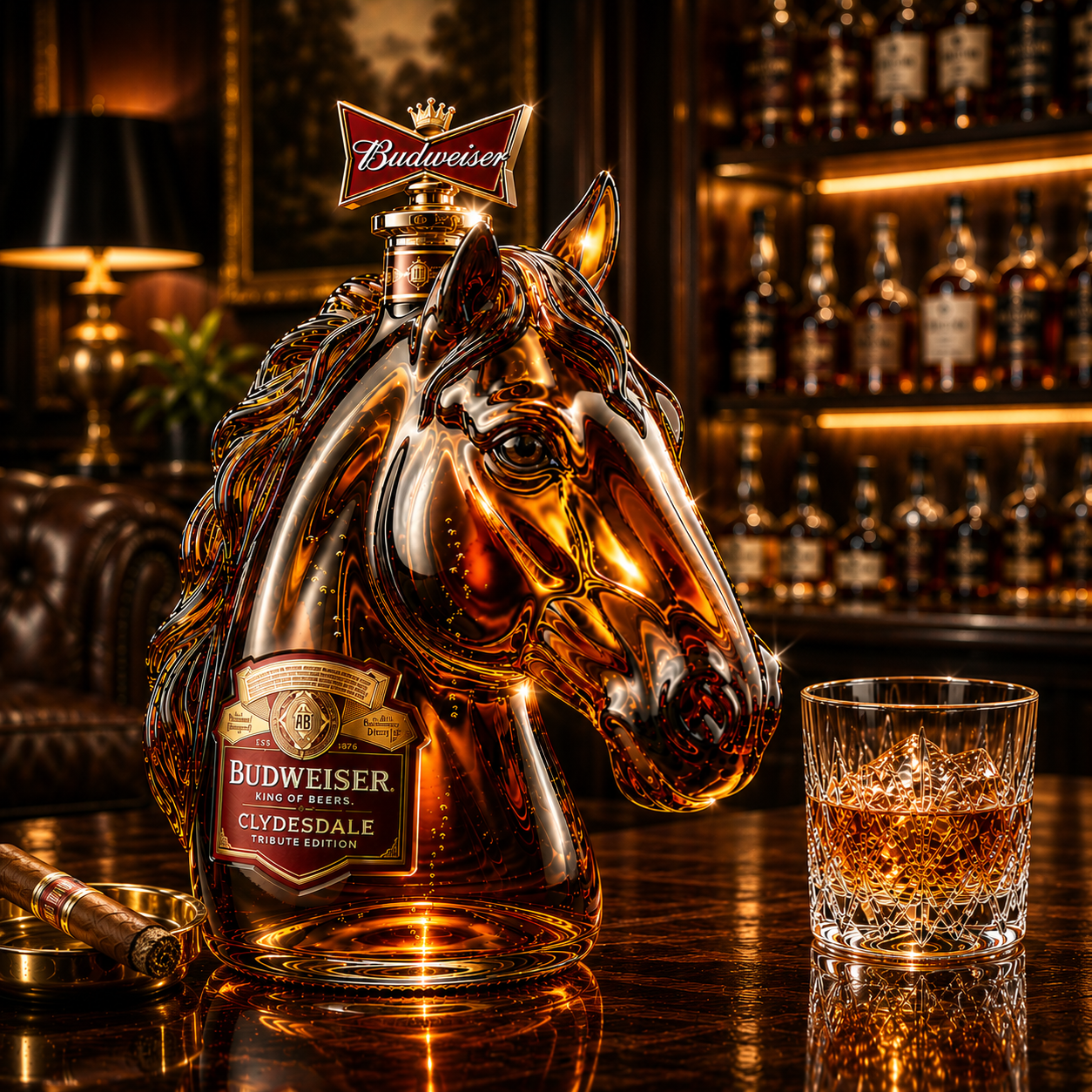 Budweiser Clydesdale Tribute Edition Whiskey Bottle
