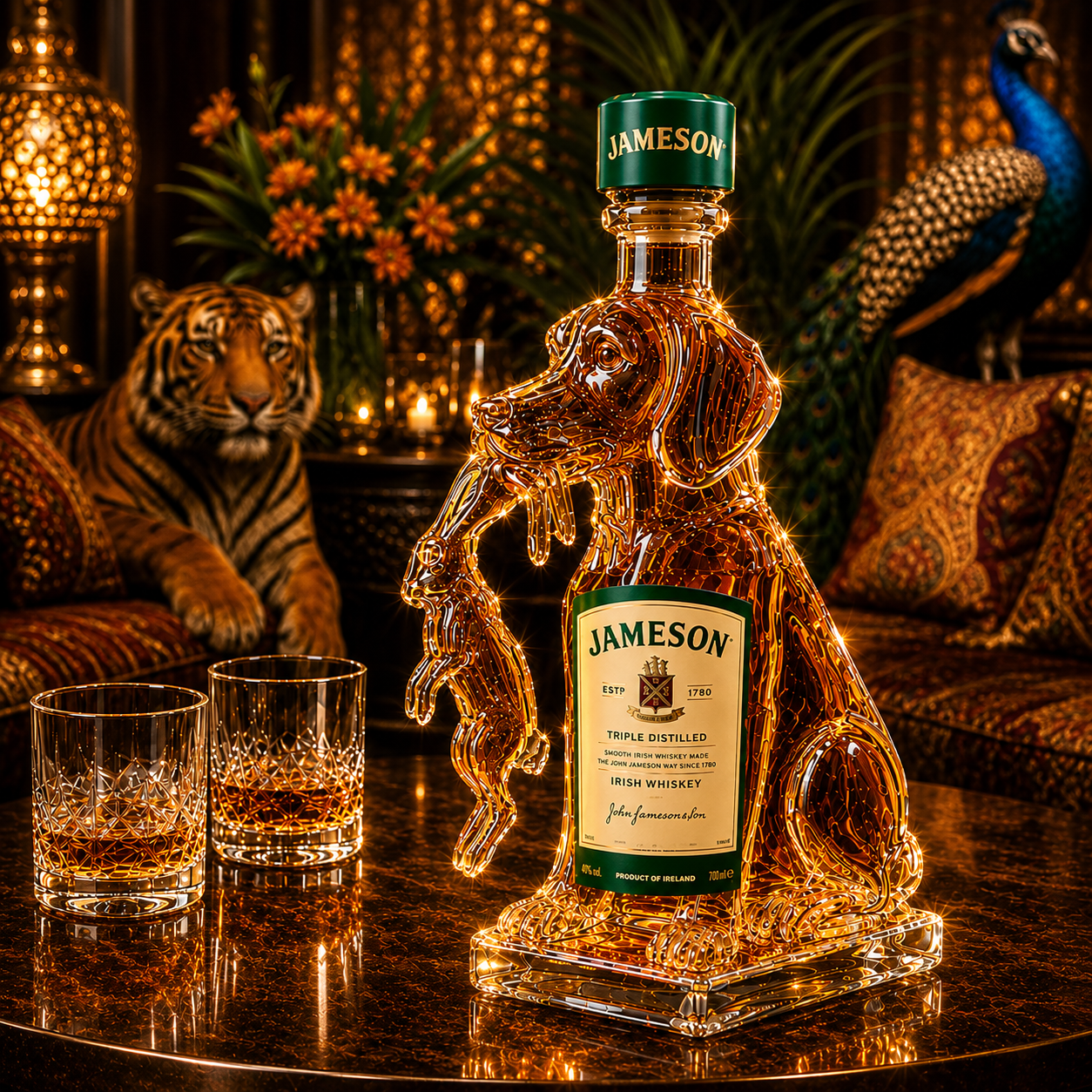Hunting Dog Whiskey Bottle
