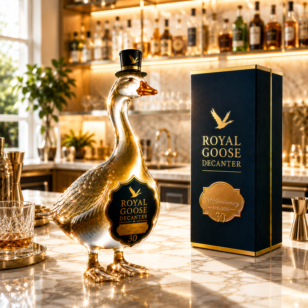 Royal Goose 3D Sculpted Vodka Bottle