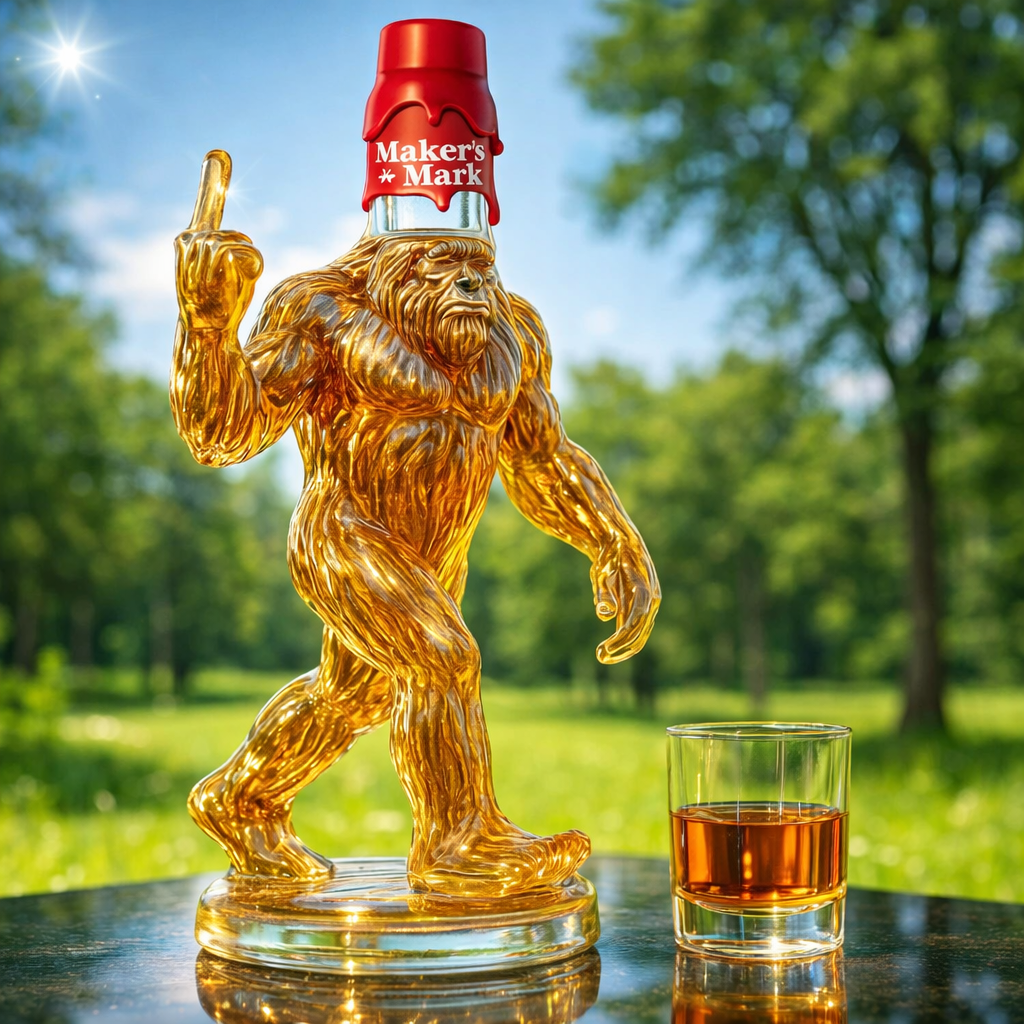 Funny Bigfoot Whiskey Bottle