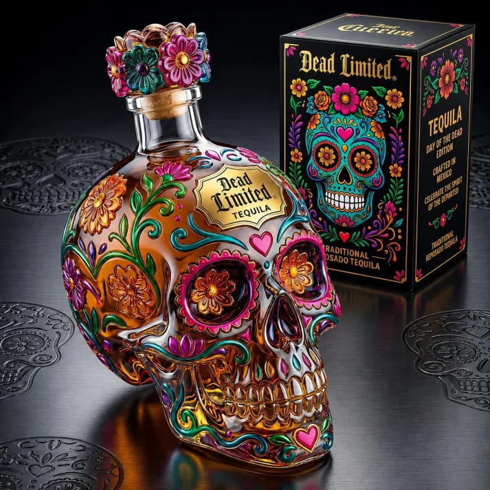 Day of the Dead tequila bottle