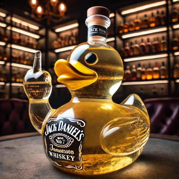 Middle Finger Duck Whiskey Bottle