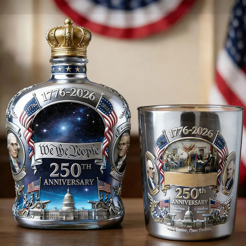 🇺🇸 250th Anniversary Glass Set – 1776-2026 Patriotic Keepsake
