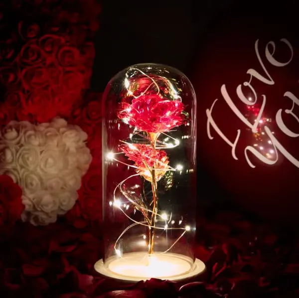 Eternal Rose Immortality Flower With Glass Cover