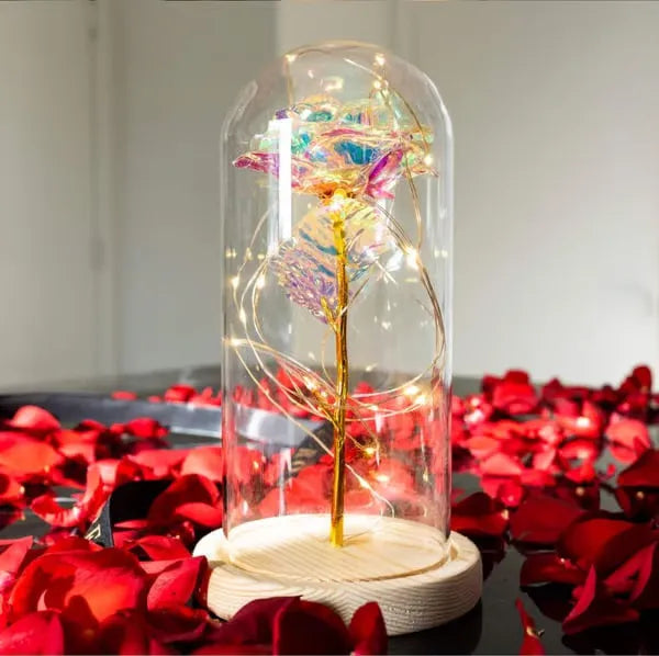 Eternal Rose Immortality Flower With Glass Cover