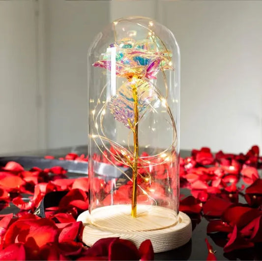 Eternal Rose Immortality Flower With Glass Cover