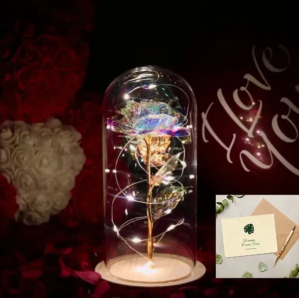 Eternal Rose Immortality Flower With Glass Cover