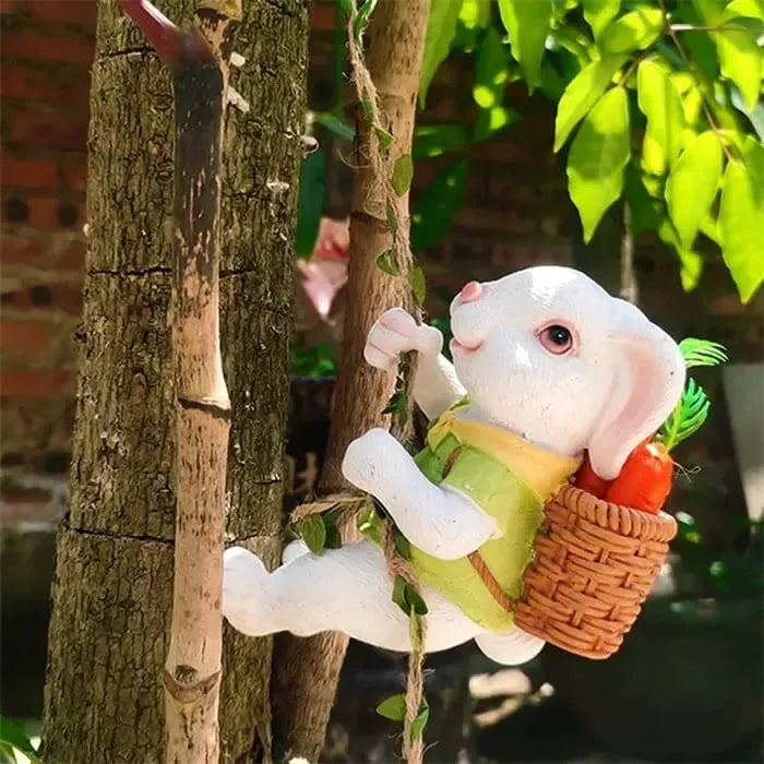 Handcrafted Bunny Climber Garden Ornament