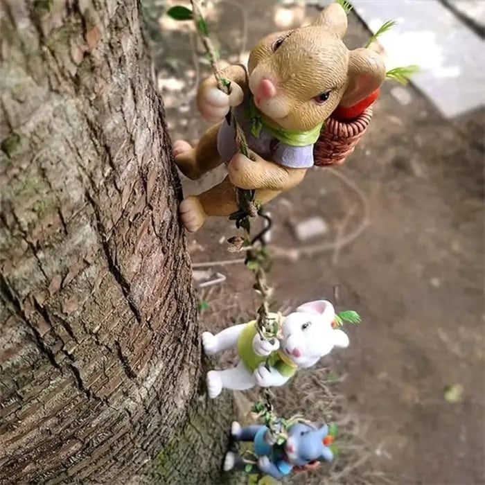 Handcrafted Bunny Climber Garden Ornament