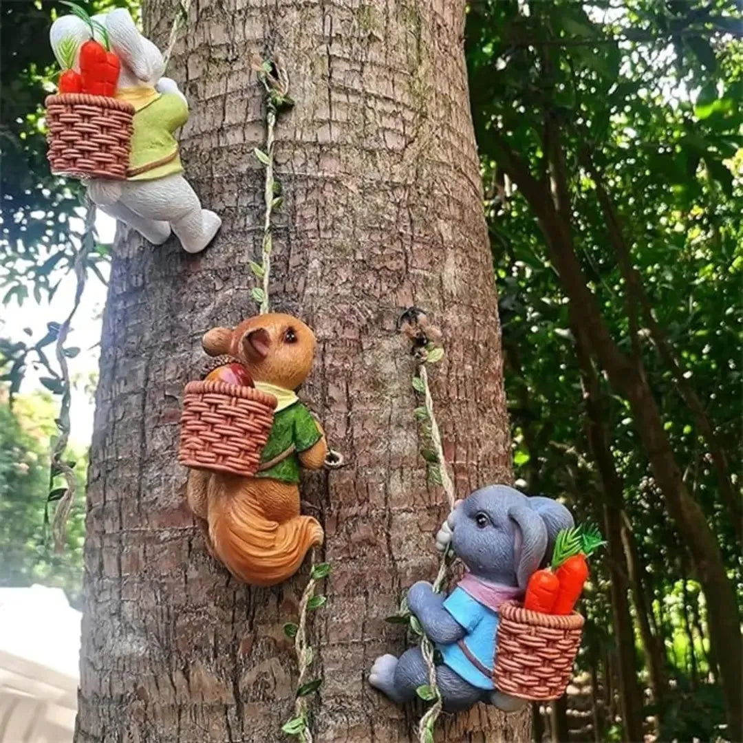 Handcrafted Bunny Climber Garden Ornament