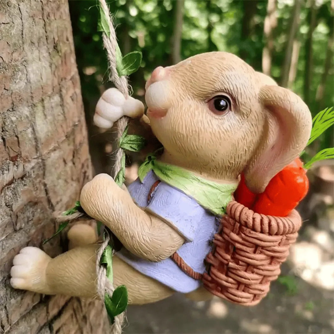 Handcrafted Bunny Climber Garden Ornament