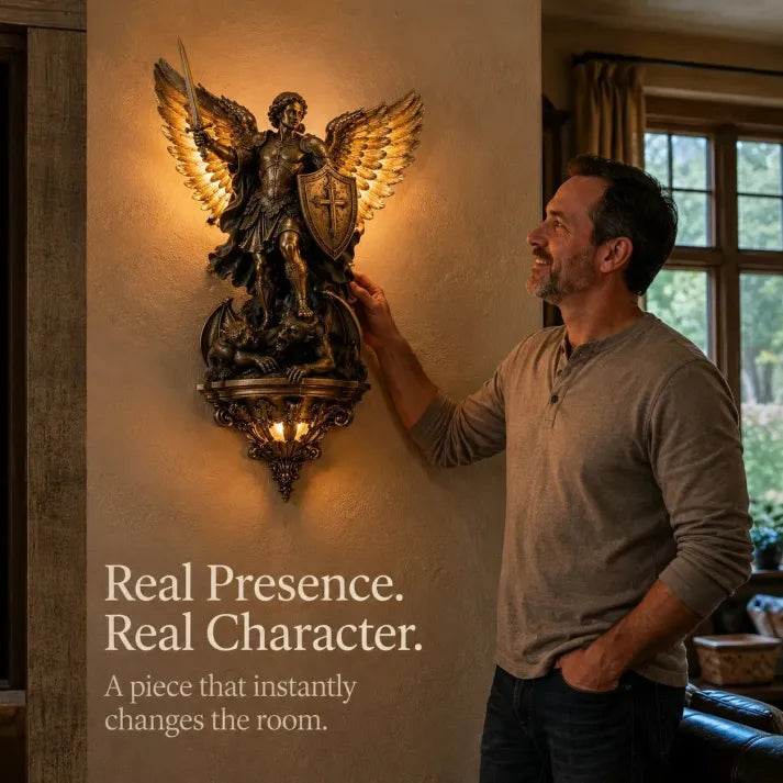 St. Michael Guardian Angel Wall Light