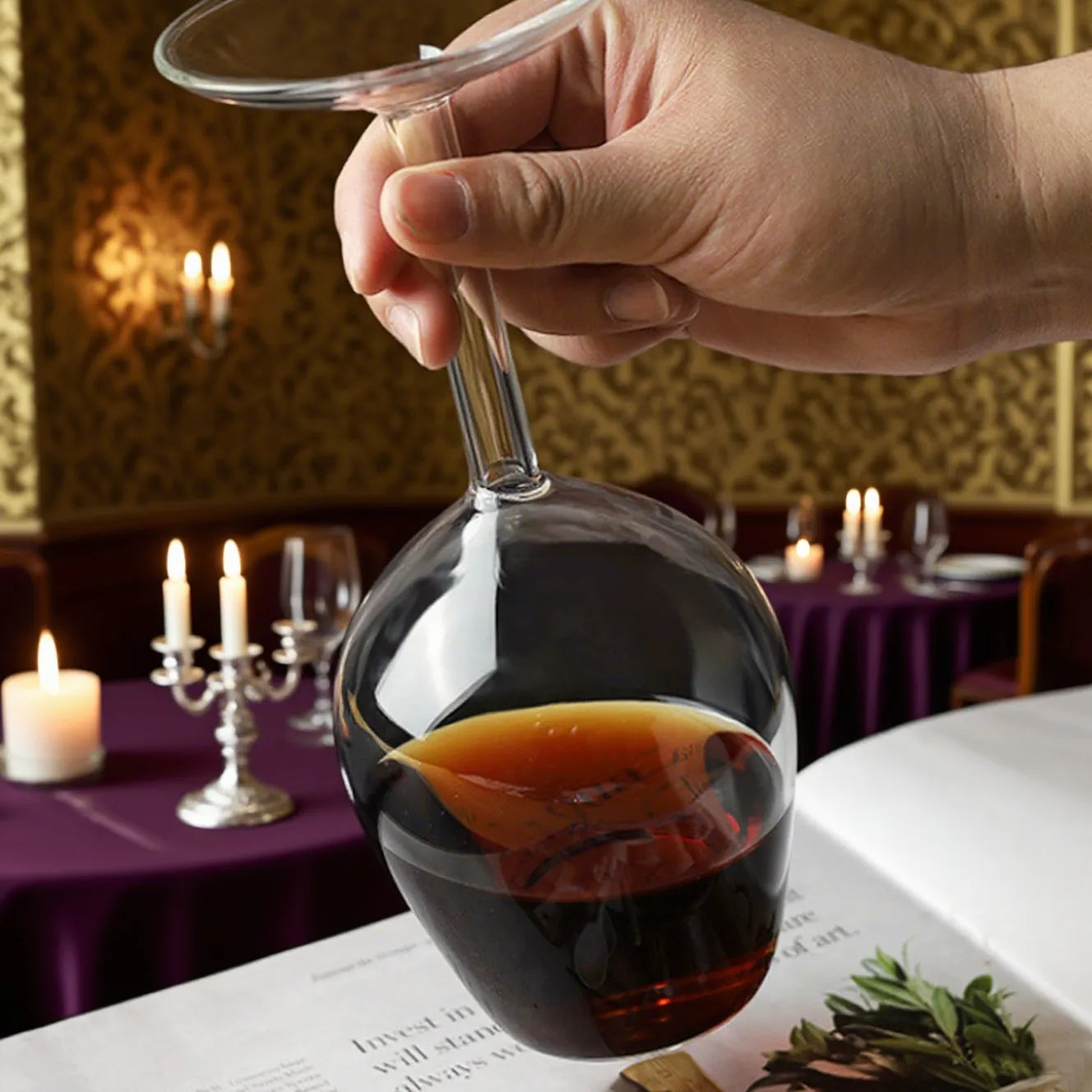 Upside Down Wine Glass