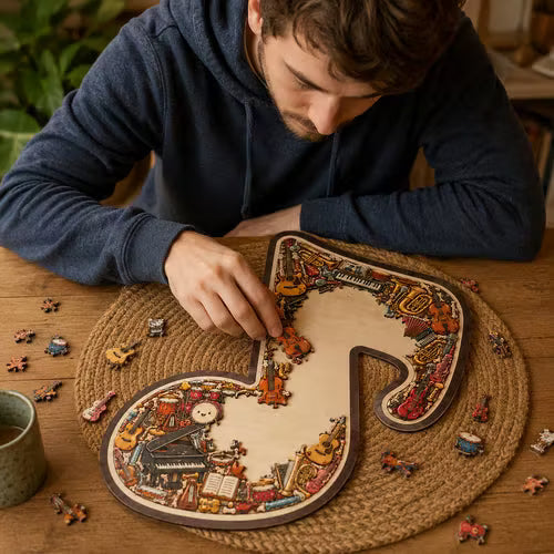 Musical Note Instrument Jigsaw Puzzle Ornament