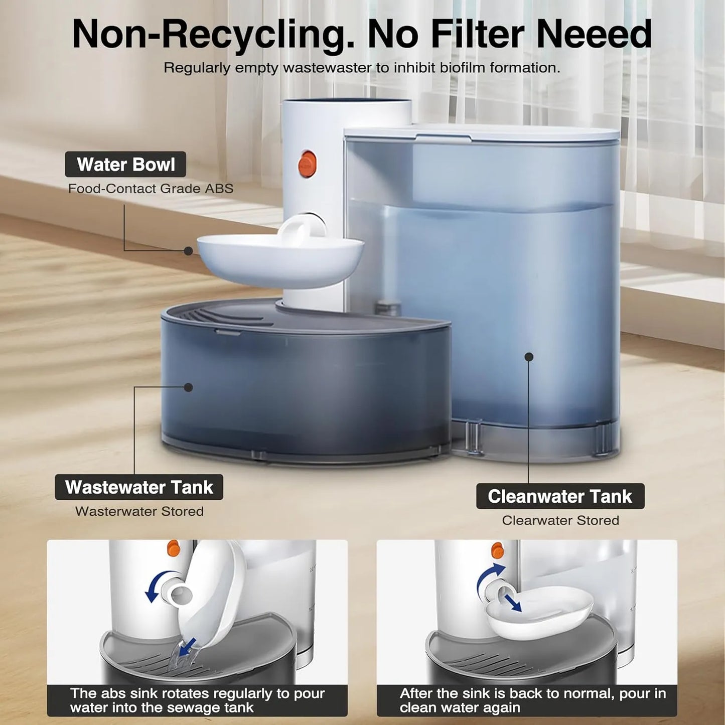 No-Filter Wireless Smart Pet Water Fountain