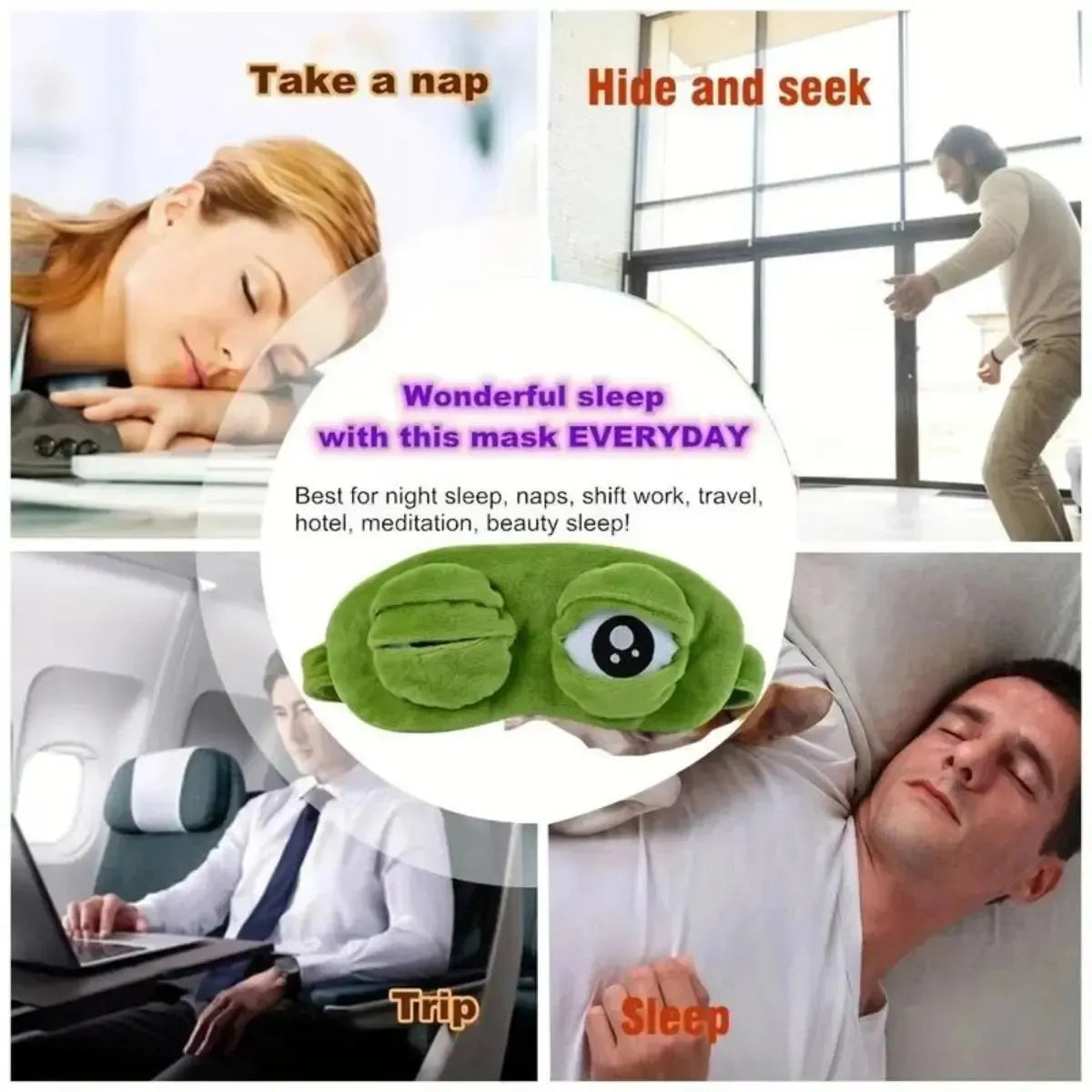 3D Cute Frog Sleep Eye Mask