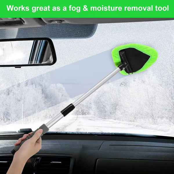 Microfiber Car Windshield Cleaning Tool with Extendable Handle