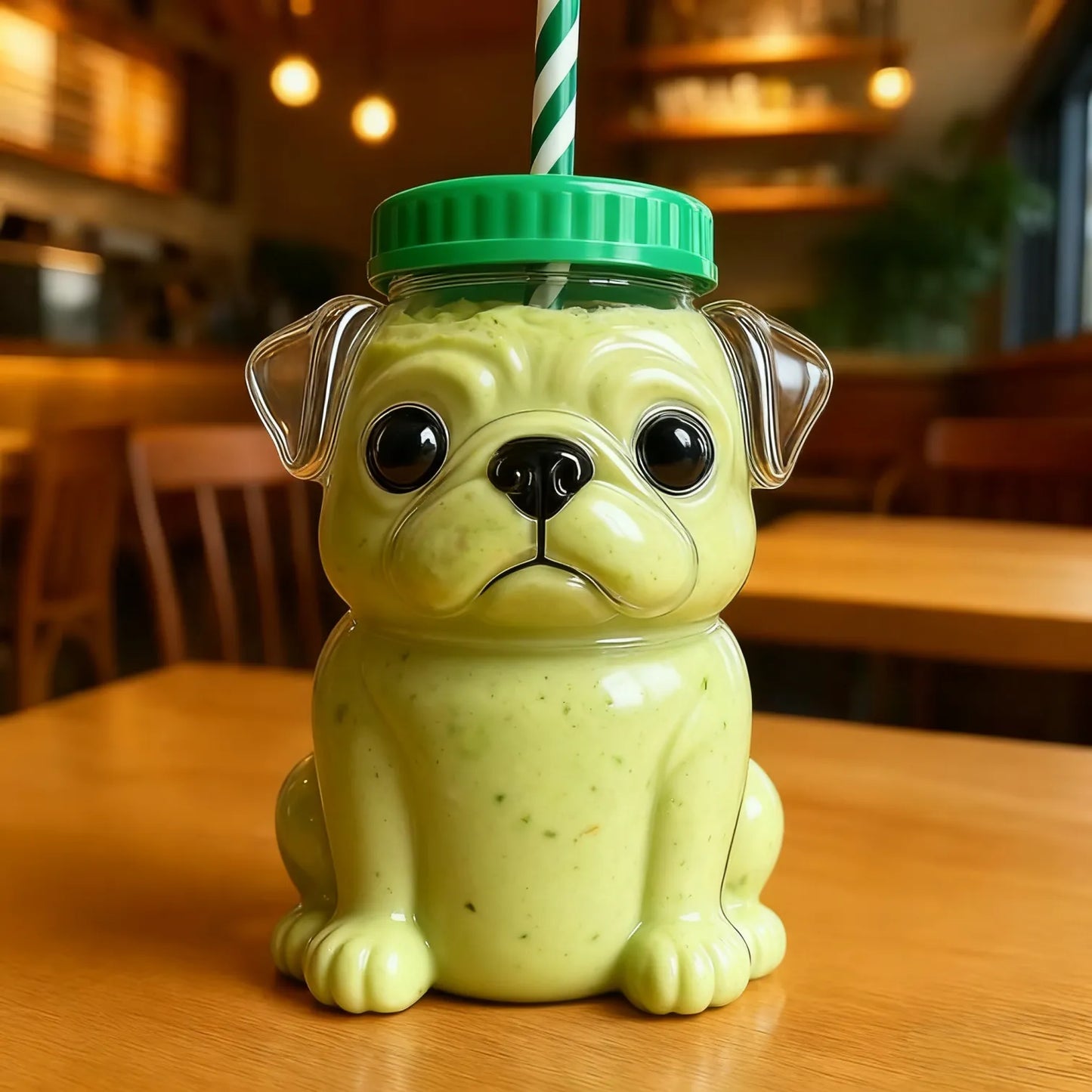 Doggie Glass Straw Cup