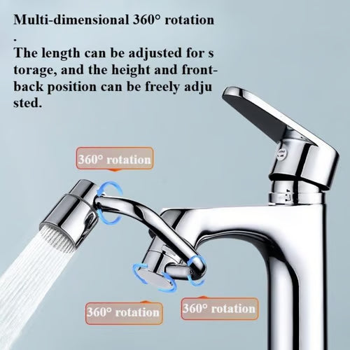 Universal Rotatable Sink Faucet Aerator Extension – 1440° Swivel