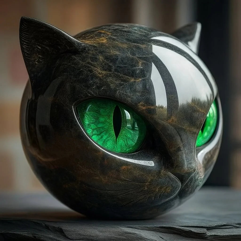 Opulent Black Cat Sculpture