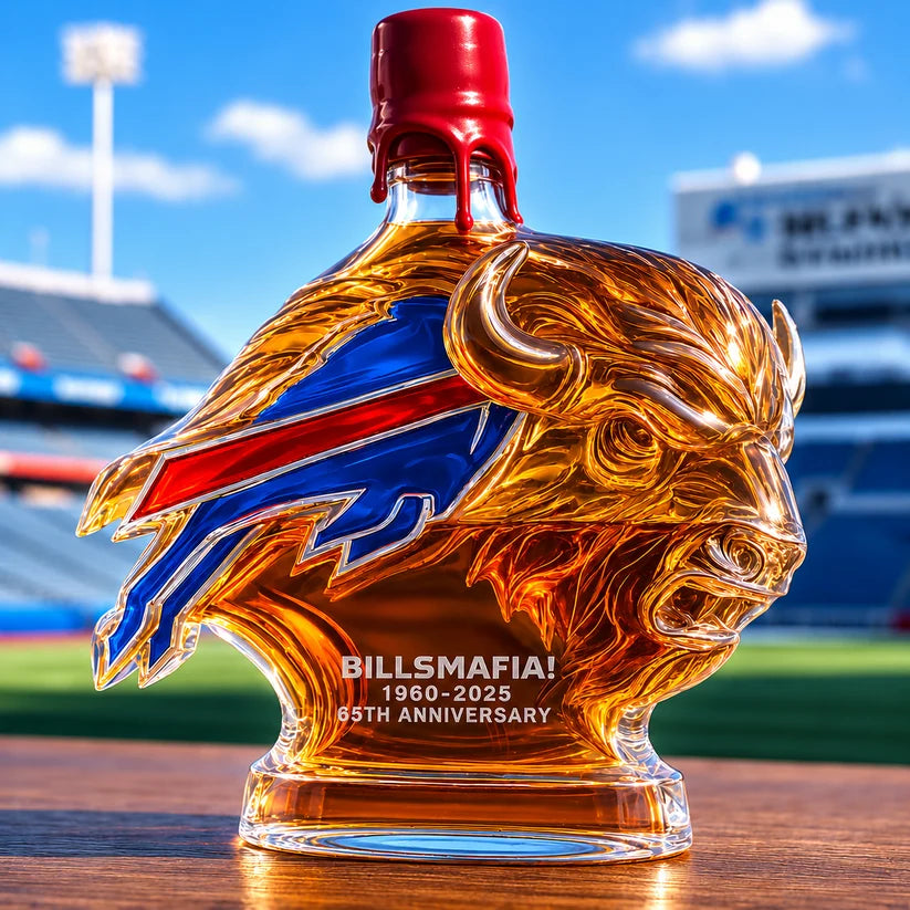 Buffalo Bills 65th Anniversary Whiskey Bottle