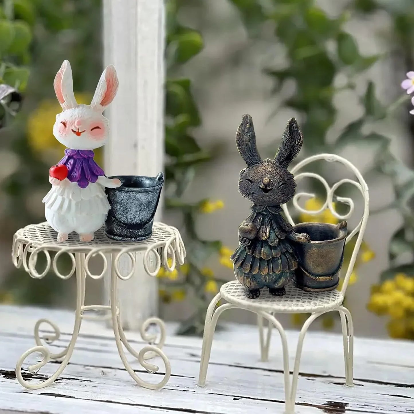 Easter Resin Garden Rabbit Patio Decoration
