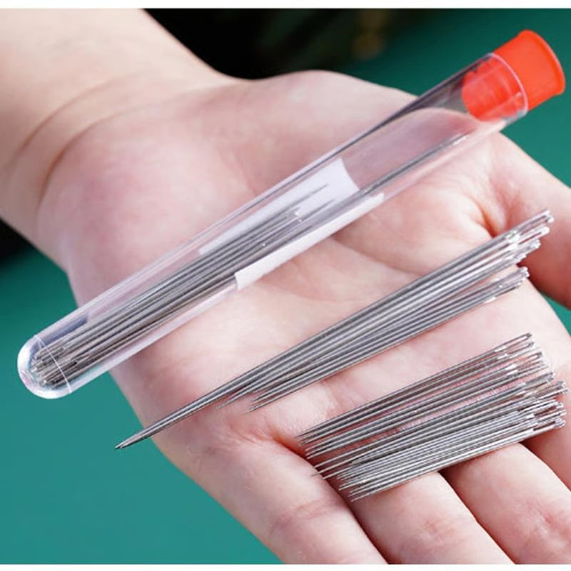 34PCS Big Eye Steel Needles Set - Long & Thin Handmade Quilting & Sewing Needles Kit for DIY Sewing Projects