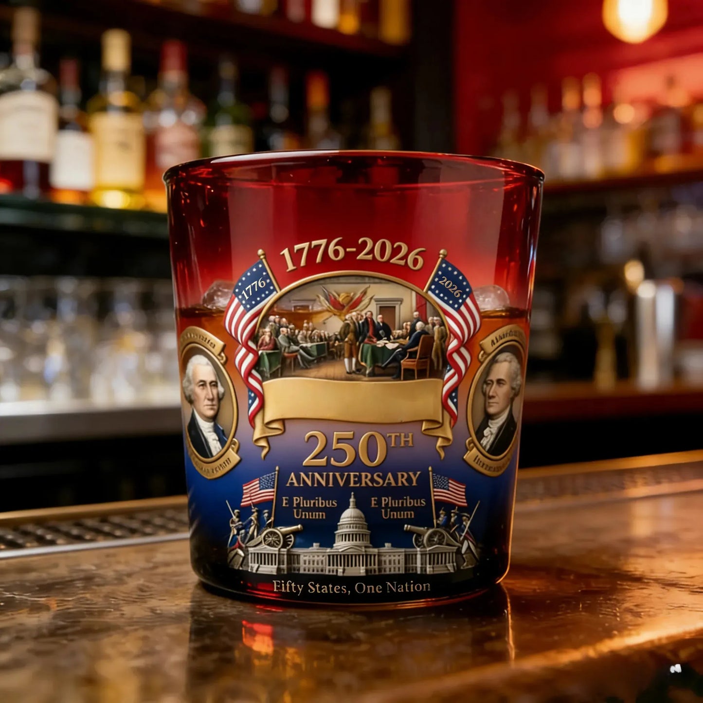 America 250th Anniversary Heritage Whiskey Glass (1776–2026)