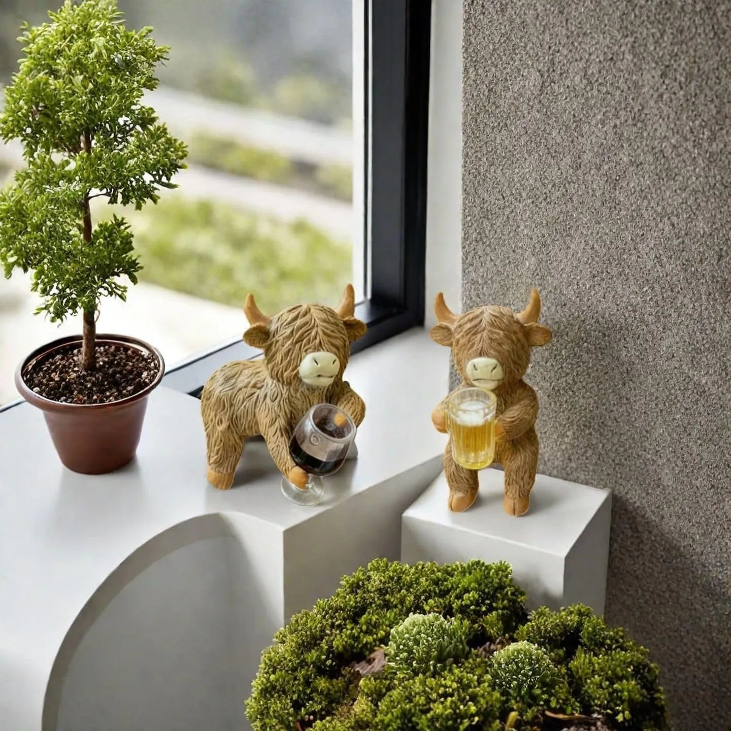 Highland Cow Beer Garden Pot Buddy