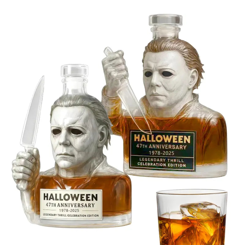 Halloween Michael Myers 47th Anniversary Casual Whiskey Lead-Free Glass Bottle