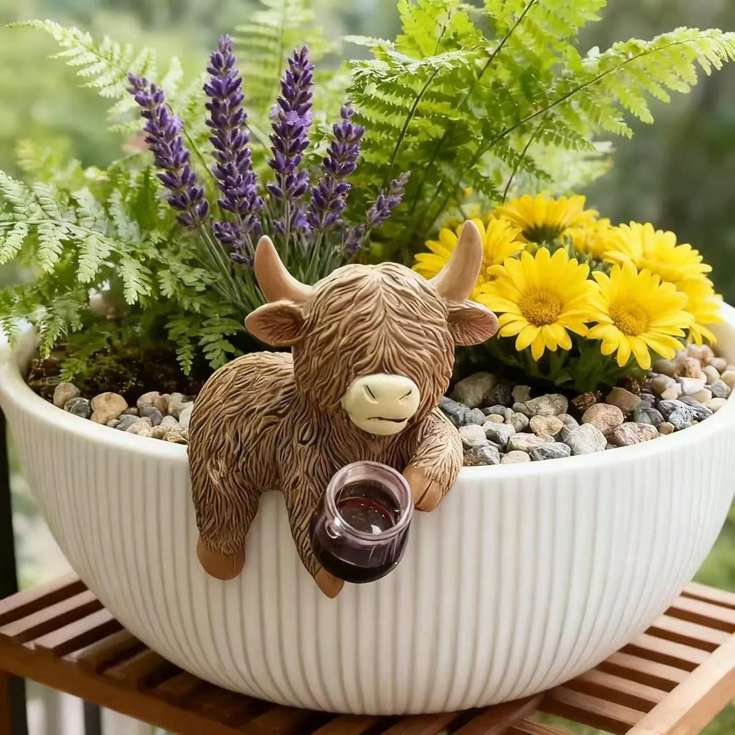 Highland Cow Beer Garden Pot Buddy