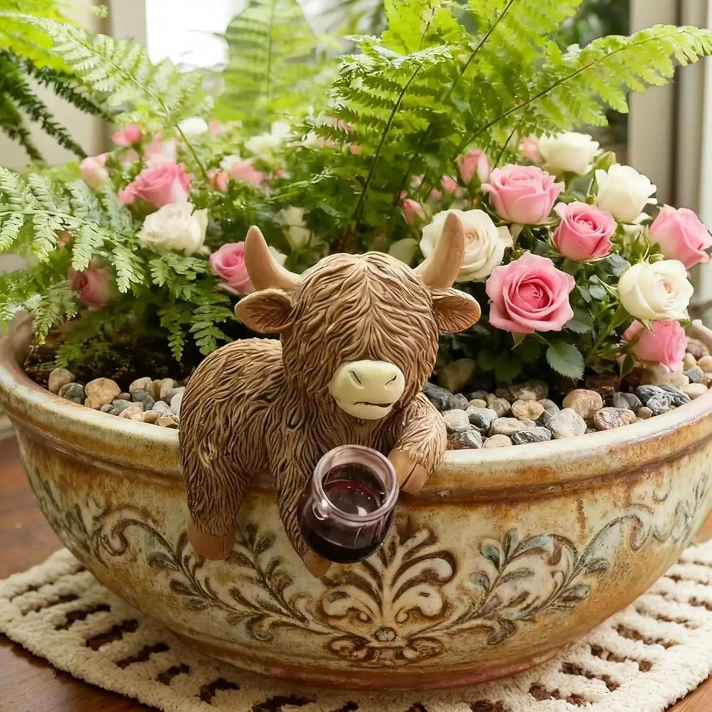 Highland Cow Beer Garden Pot Buddy