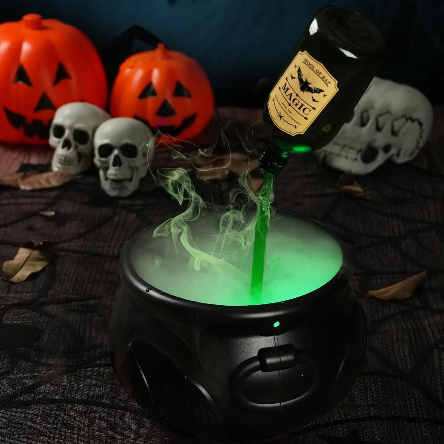 Halloween Cauldron Diffuser with Floating Potion Bottles