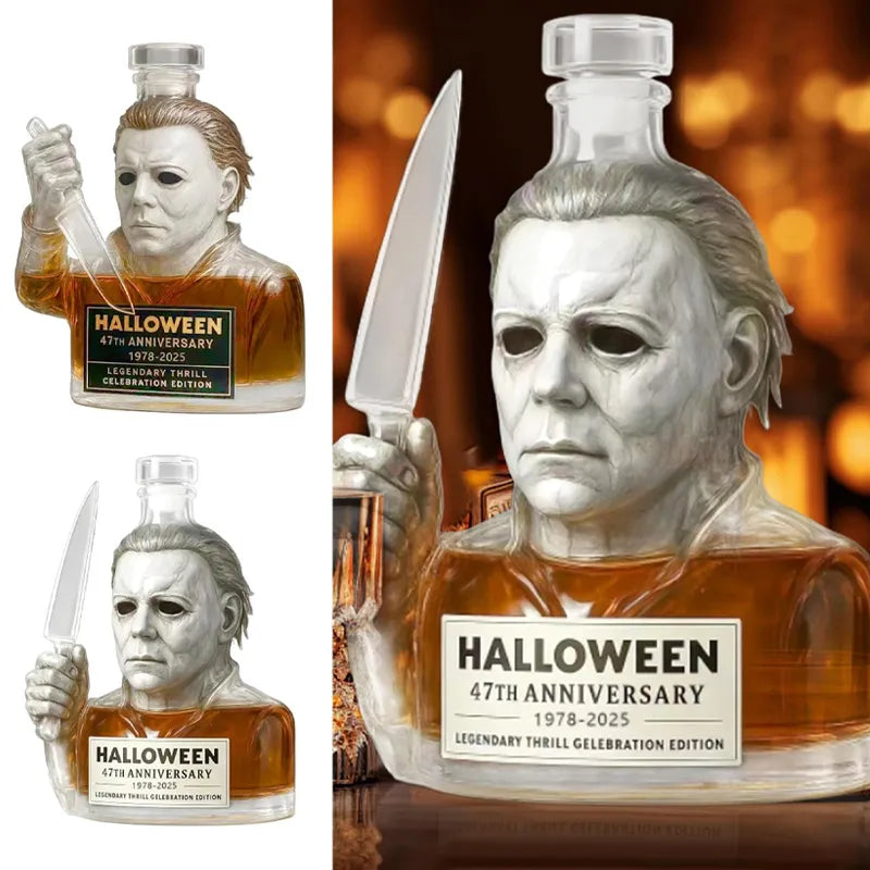 Halloween Michael Myers 47th Anniversary Casual Whiskey Lead-Free Glass Bottle
