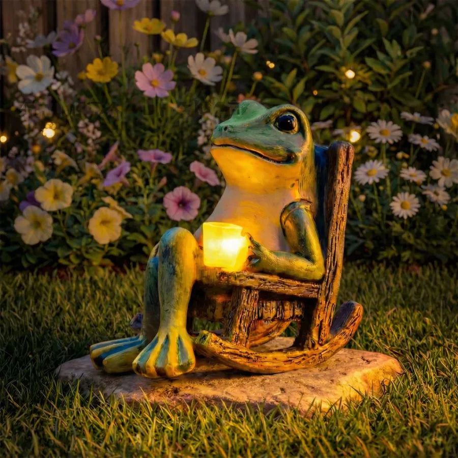Solar LED Frog Garden Outdoor Decor