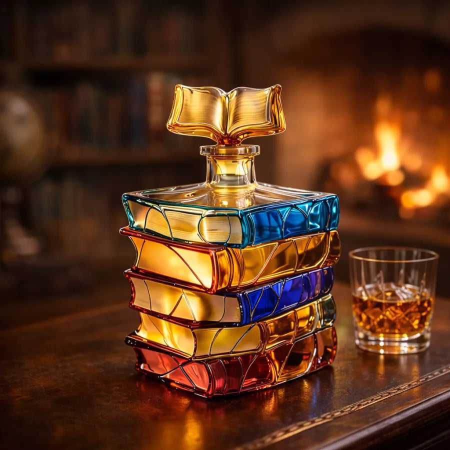 Antique Book-Style Whiskey Decanter
