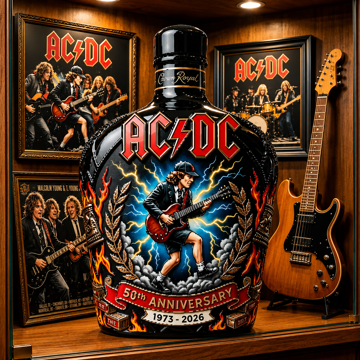 AC/DC 50th Anniversary 1973-2026 Whiskey Bottle