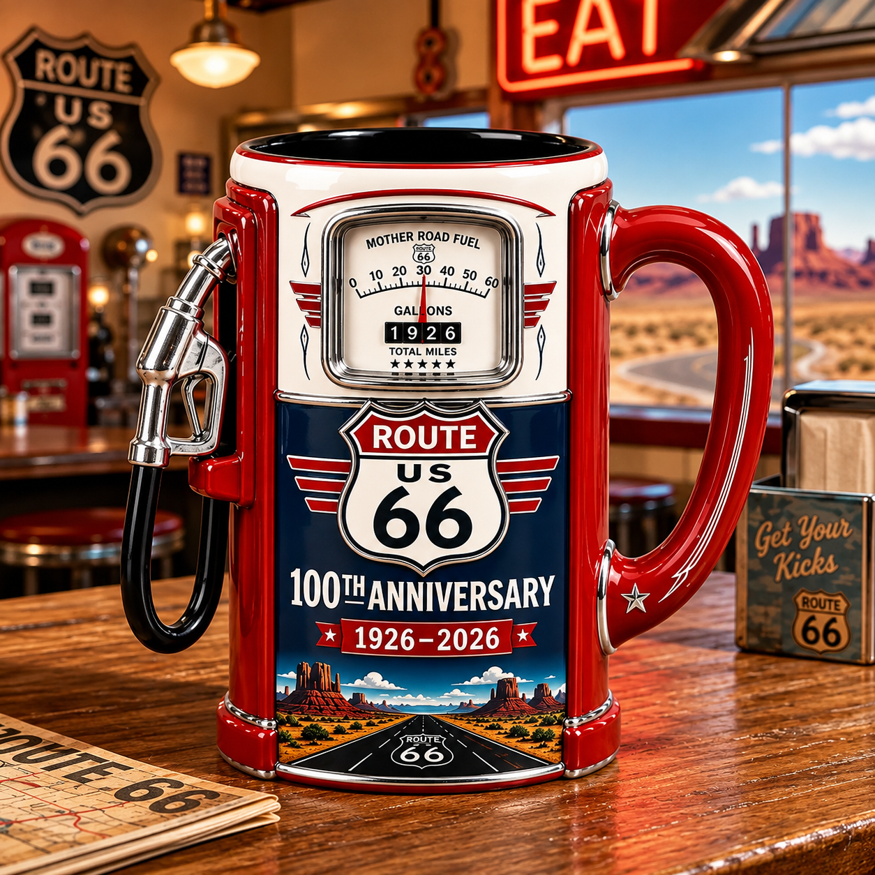 Route 66 100th Anniversary Fuel Pump Mug