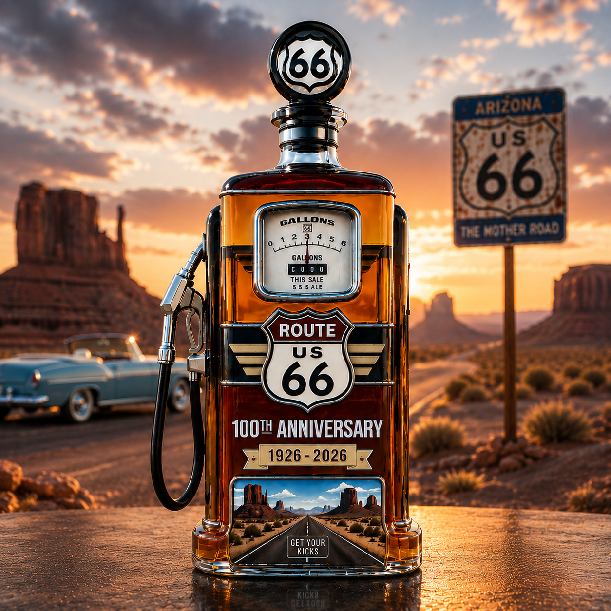 Route 66 100th Anniversary Whiskey Decanter