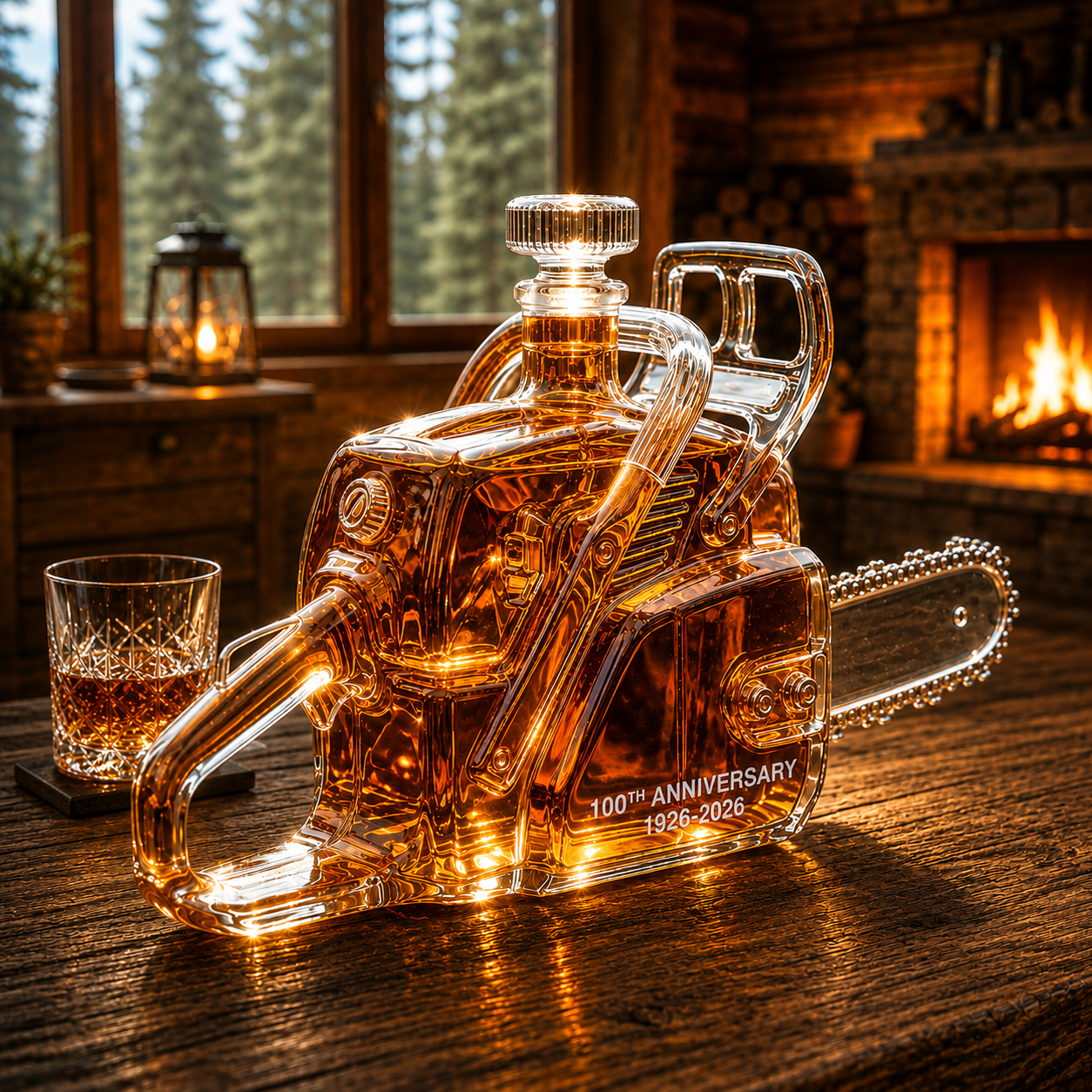 Chainsaw 100th Anniversary Whiskey Bottle
