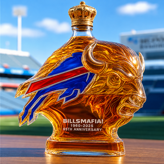 Buffalo Bills 65th Anniversary Whiskey Bottle