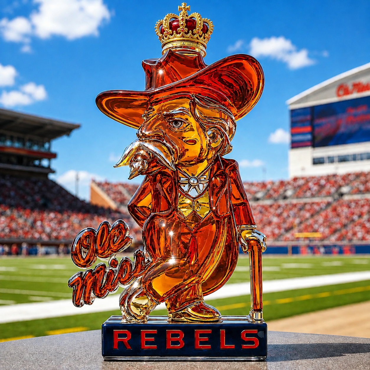 Ole Miss Rebels Whiskey Bottle