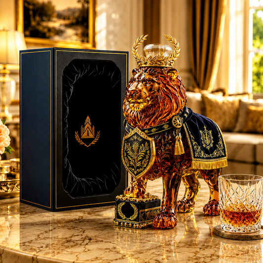 Lion Design Whiskey Bottle