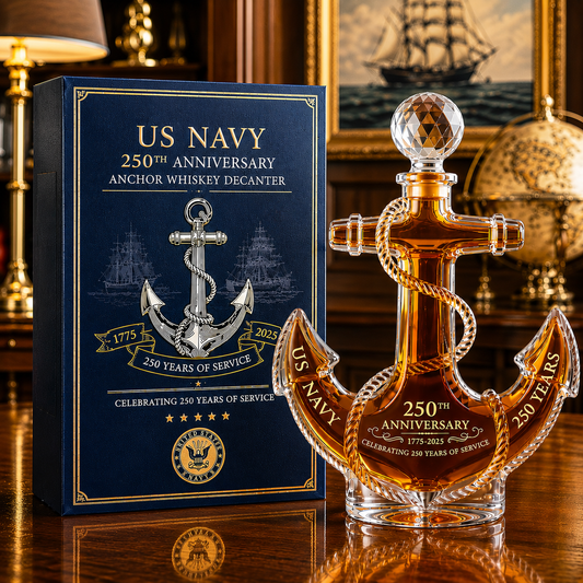 US Navy 250th Anniversary Anchor Whiskey Decanter
