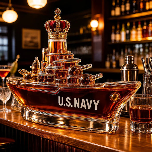 US Navy Battleship Whiskey Bottle